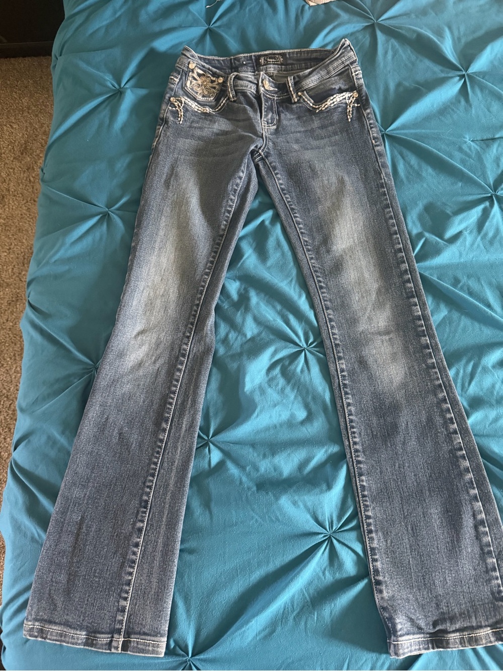 Shyanne Distressed Light Blue Flare Jeans
